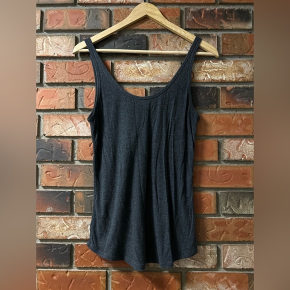 Kit and Ace Modal Scoop Neck Back Charcoal Grey Tank Top - Picture 2 of 5
